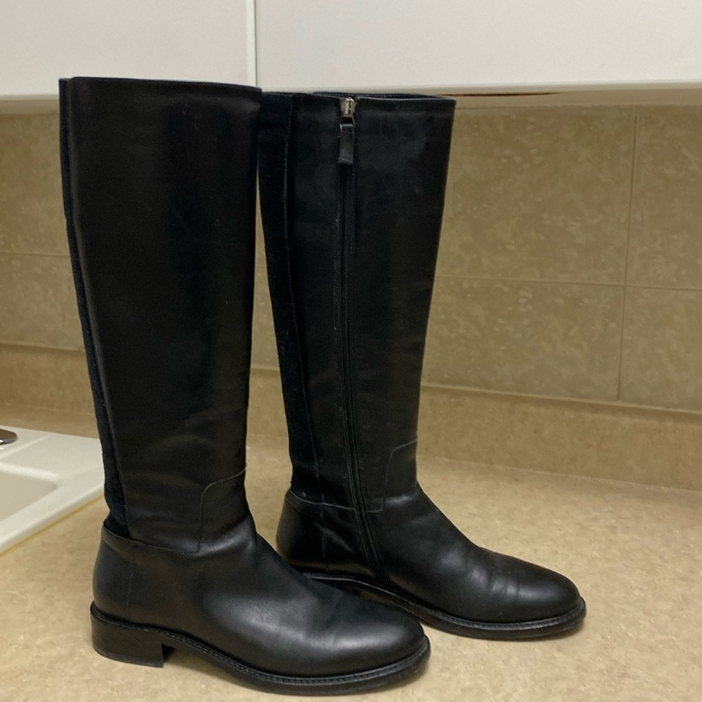 Aquatalia Leather and Fabric Boots in Size 7.5 - Excellent Condition